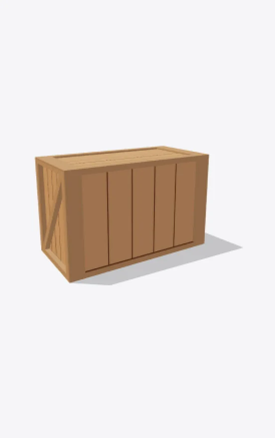 Verpakking in exportkisten van hout